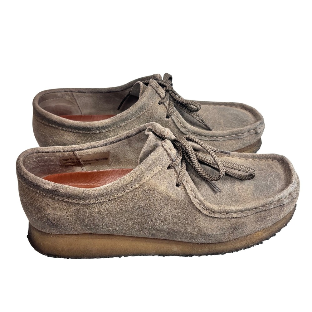 Clarks Originals Wallabee Mens 10M Taupe Suede Crepe Sole Moccasin Chukka Casual